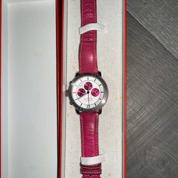 Coach Watch with Pink Leather Band - Picture 4 of 12